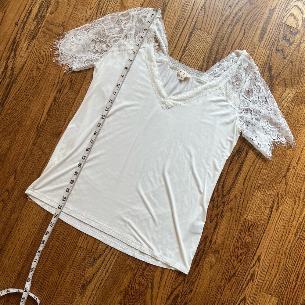 NWT POL lace sleeve tee - Picture 2 of 5